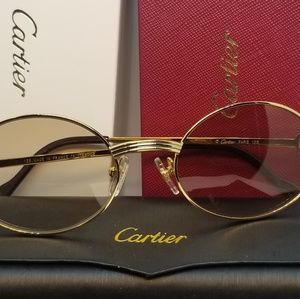Cartier wire sunglasses gold with slightly tinted